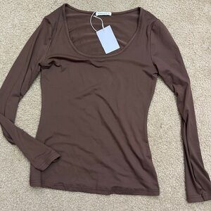 Women's Brown Long Sleeve Top